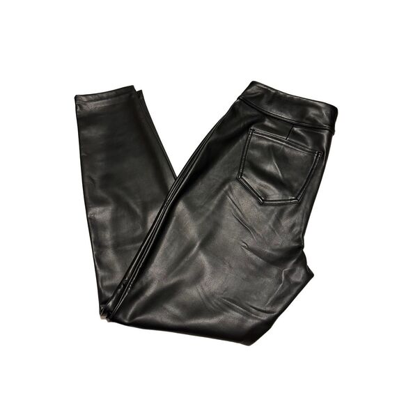 SO Faux Leather Trouser Pants High Rise Legging Slip On Women’s Size L - Picture 2 of 15